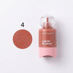 Marom Rose Gold liquid blusher in a compact bottle with a pink base and a swatch of the warm rose shade