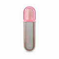 Marom shimmering rose gold lip gloss in a sleek travel-friendly tube with a pink cap for a high-shine finish.