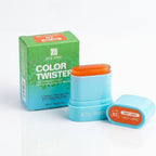 Marom Roseberry Color Twister cheek and lip oil stick in Crazy Coral with its green packaging box