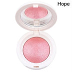 Marom RoseBerry Seamlessly Blendable Blusher in Hope shade, a shimmering pink powder compact with an integrated mirror.