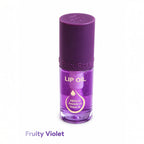 Marom Ruby Rose Fruity Violet lip oil with a purple cap and nourishing jojoba, avocado, and grape oil formula.
