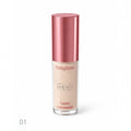 Marom Ruby Rose Feels liquid concealer in shade 01 with a metallic pink cap and clear glass bottle.