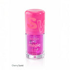 Marom Ruby Rose Magic Lip Oil in Cherry Sunst with a clear bottle, pink cap, and hydrating color-adapting formula.