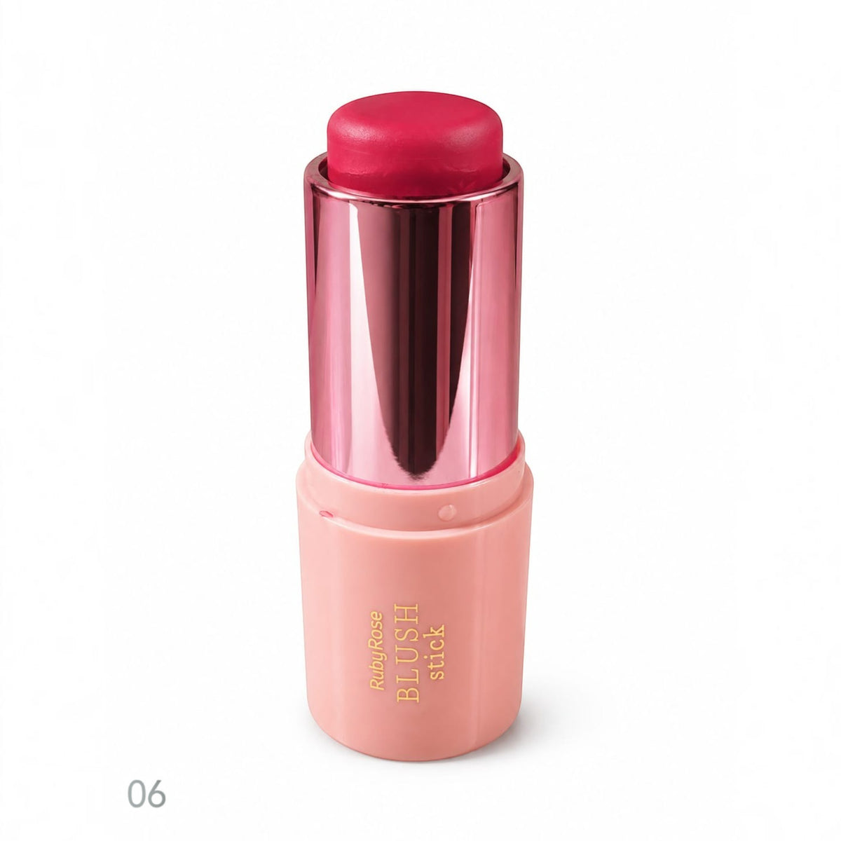 Marom Ruby Rose creamy blush stick in a vibrant pink shade with a portable twist-up applicator