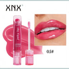 Marom XNX Professional Makeup Jelly Lip Gloss in shade 05, a vibrant pink high-shine gloss with applicator.