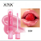 Marom XNX professional jelly lip gloss in shade 03, featuring a high-shine pink formula and precision applicator.