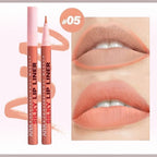 Marom XNX professional silky lip liner stain pen in shade 05, featuring a felt-tip applicator and soft nude swatch.