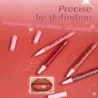Marom XNX professional silky lip liner stain pens in various shades with felt-tip applicators on a pink background