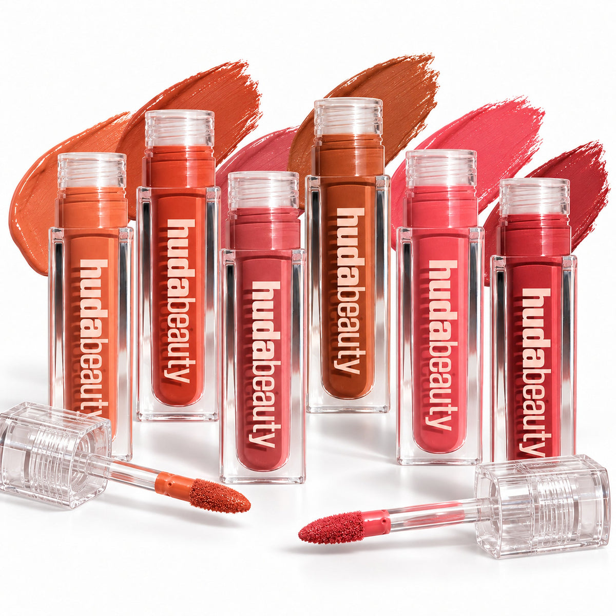Huda Beauty Faux Filler collection, six shade group group-comparison
