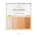 LIFETHO Moonlightglow shade 01 four pan highlighter blusher palette: pearl, peach and bronze