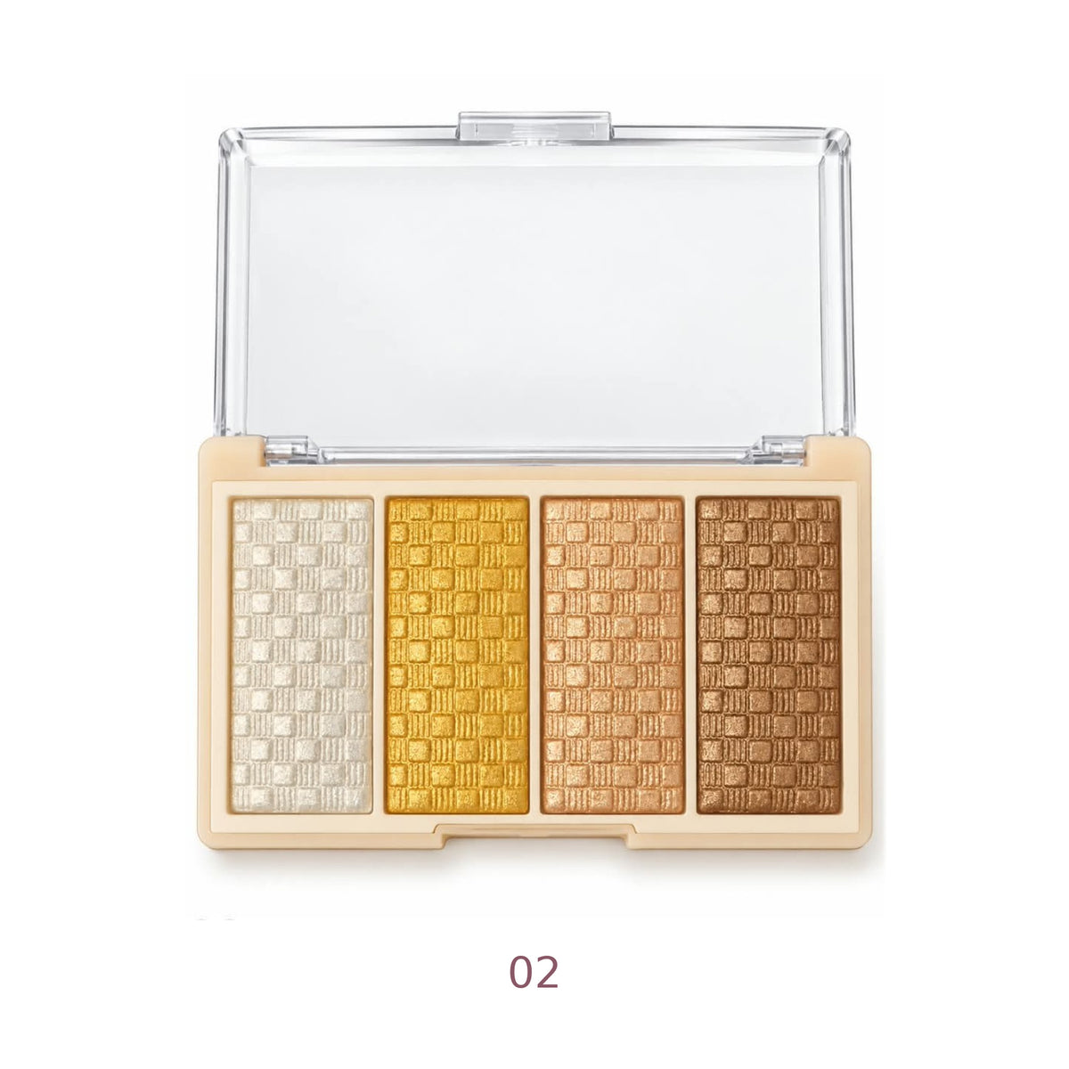 LIFETHO Moonlightglow shade 02 highlighter blusher palette: pale pearl, bright gold and bronze