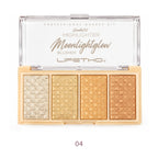 LIFETHO Moonlightglow shade 04 four pan highlighter blusher palette with pearl and warm champagne shades