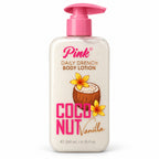 Little Pink Coco Nut Vanilla Daily Drench Body Lotion 200 ml ivory bottle with pink pump on white background