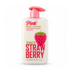 Full studio view of Little Pink Juicy Strawberry Body Lotion 200 ml with pink pump and generous white margins