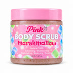 Little Pink Marshmallow Body Scrub 425 ml pink jar, studio white-background front view