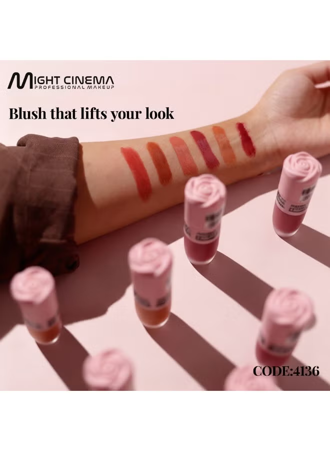 Might Cinema Liquid Blusher six shade swatches