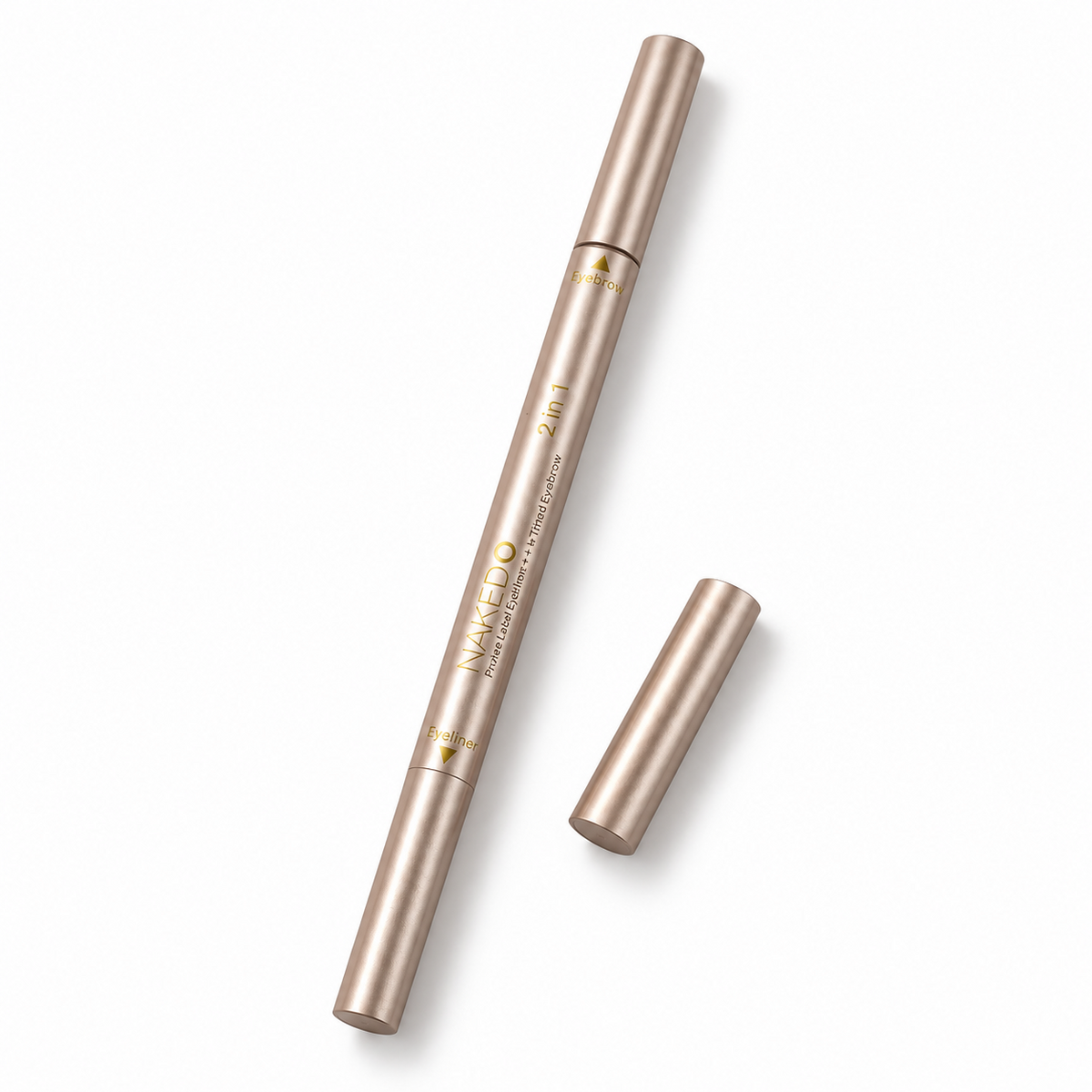 Naked6 2 in 1 eyeliner and tinted eyebrow pen open-cap view