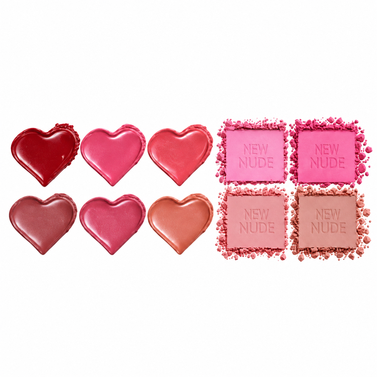 New Nude N-2036 six lip colours and four blush shades