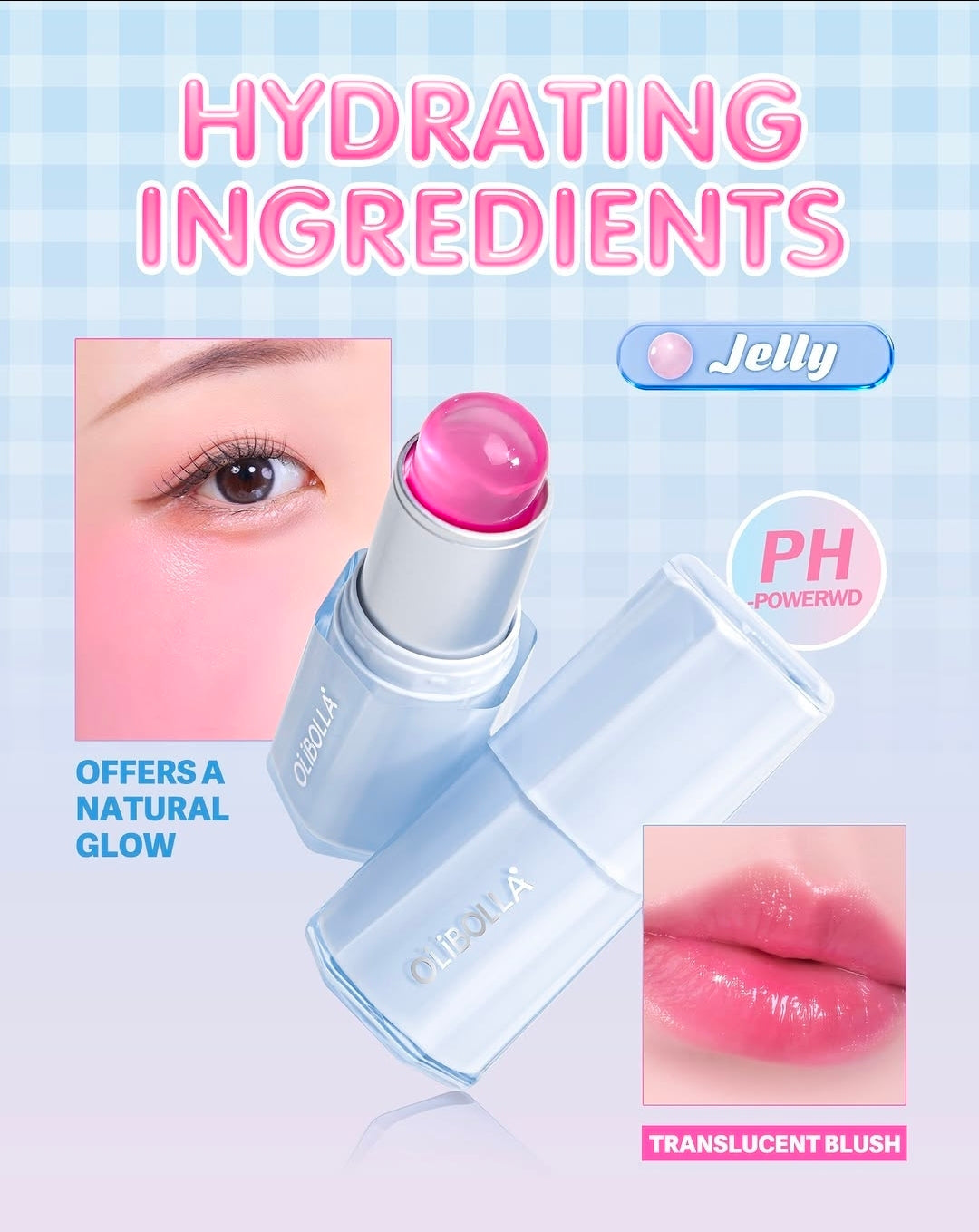 Olibolla Butterfly Bliss Blush Stick texture detail