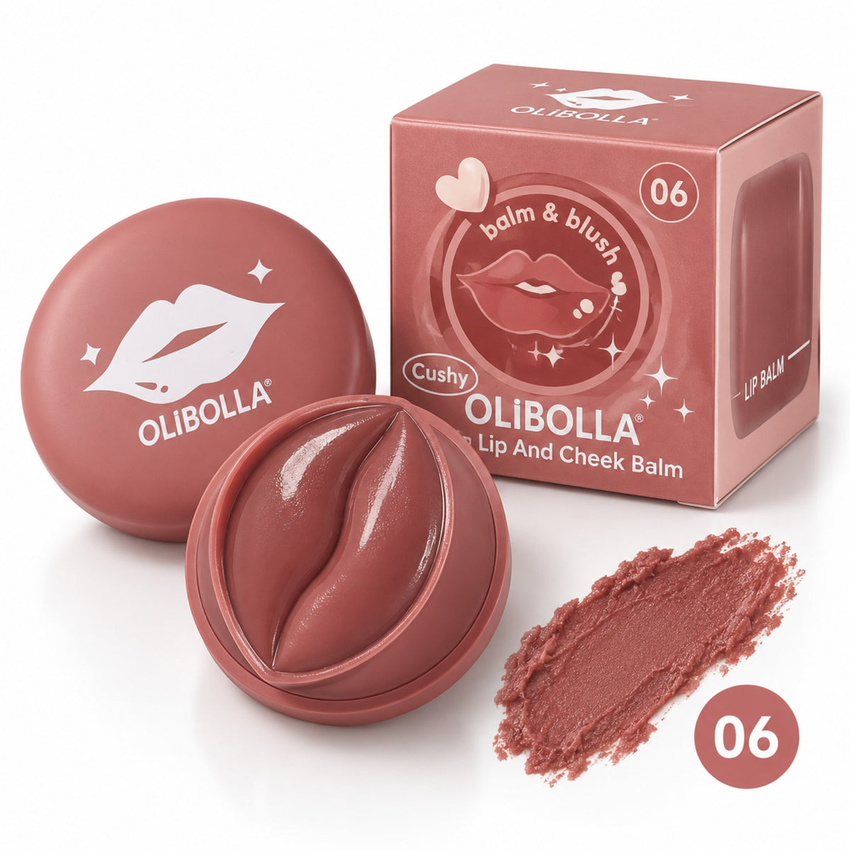 OLIBOLLA Cushy Lip and Cheek Balm shade 06 warm brown nude