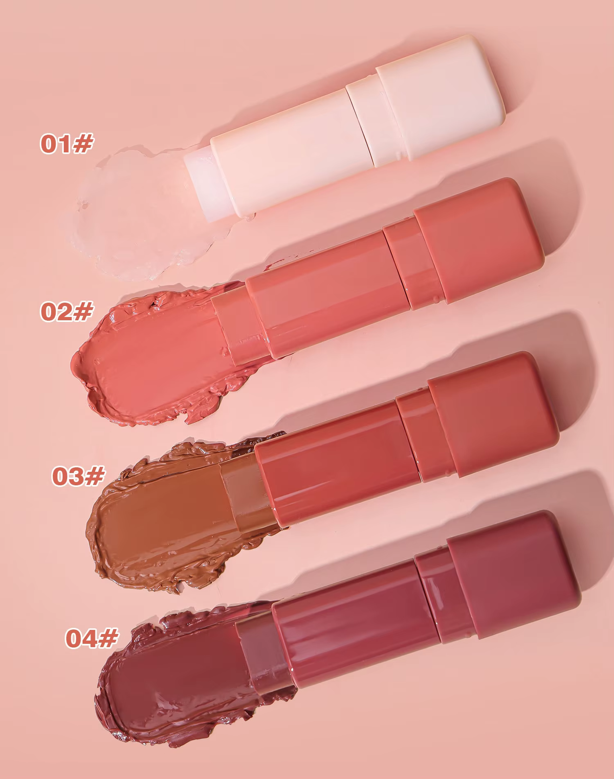 OLIBOLLA Water Glow Lip Butter Balm shade guide 01 to 04