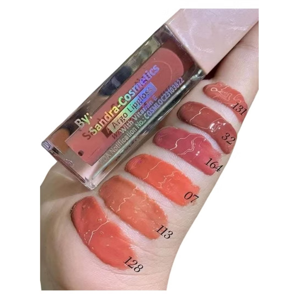 Sandra Long-Lasting Lip Gloss Gel shade comparison