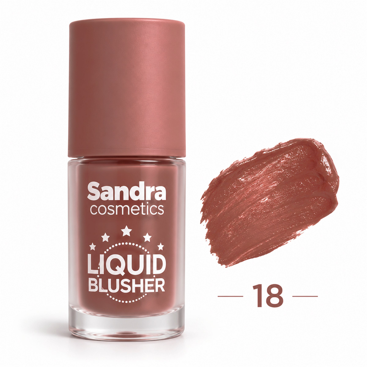 Sandra Cosmetics Liquid Blusher shade 18 – color accurate swatch