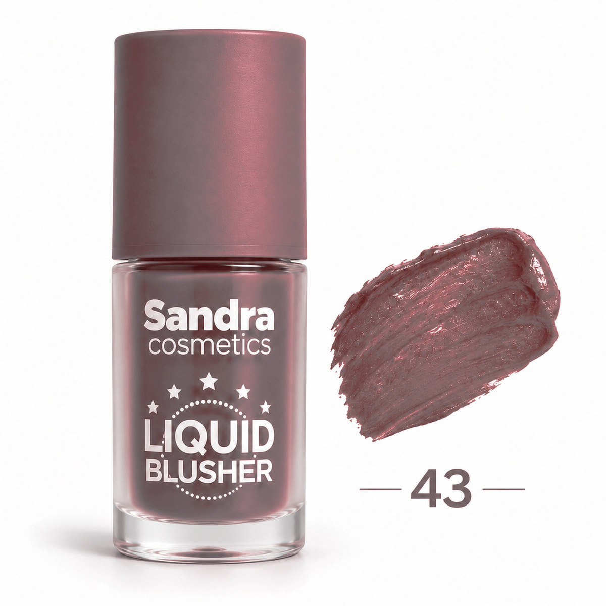 Sandra Cosmetics Liquid Blusher shade 43 – color accurate swatch