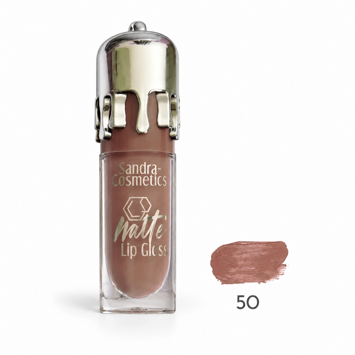 Sandra Cosmetics Matte Lip Gloss shade 50 – color accurate swatch