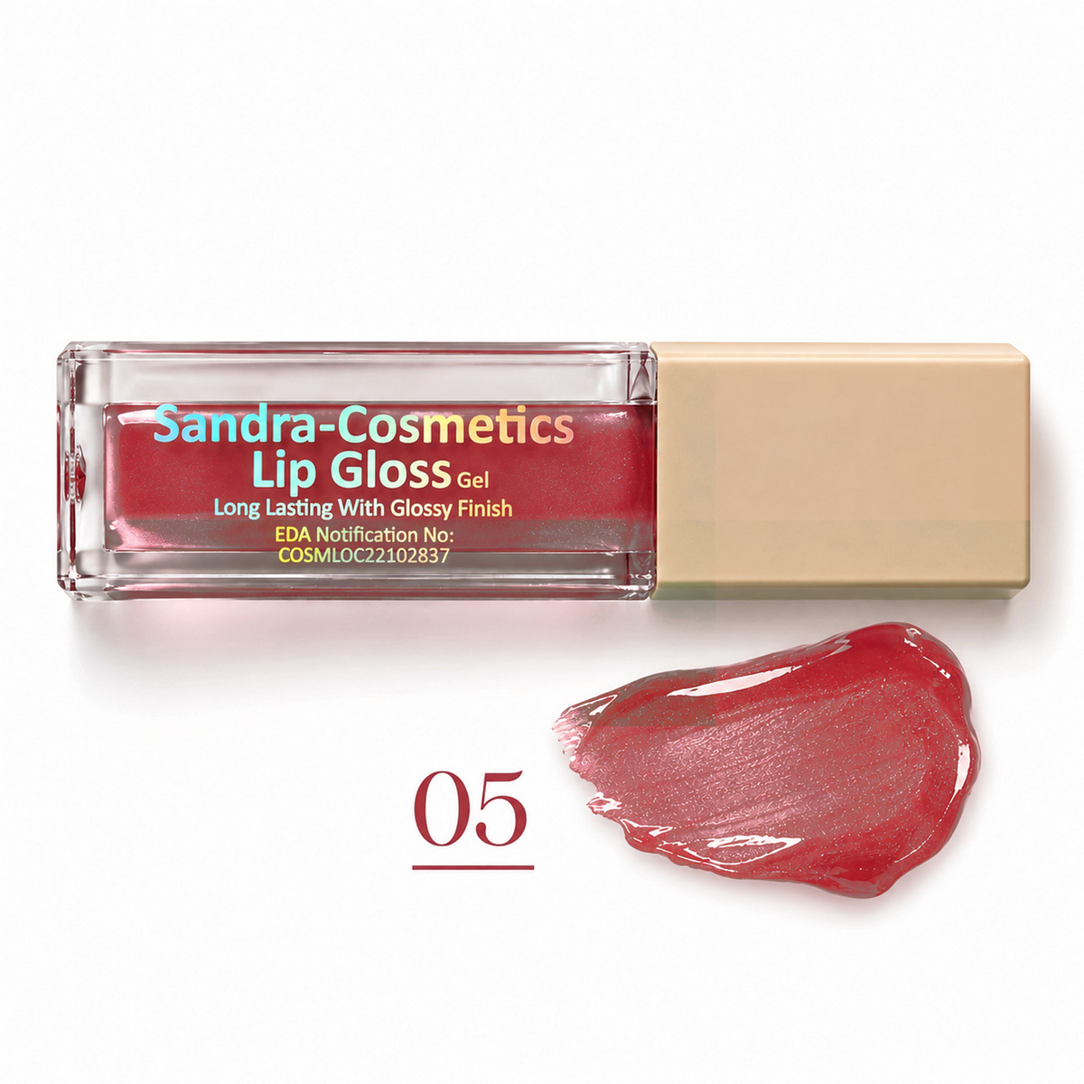Sandra Cosmetics Lip Gloss Gel shade 05 – color accurate swatch