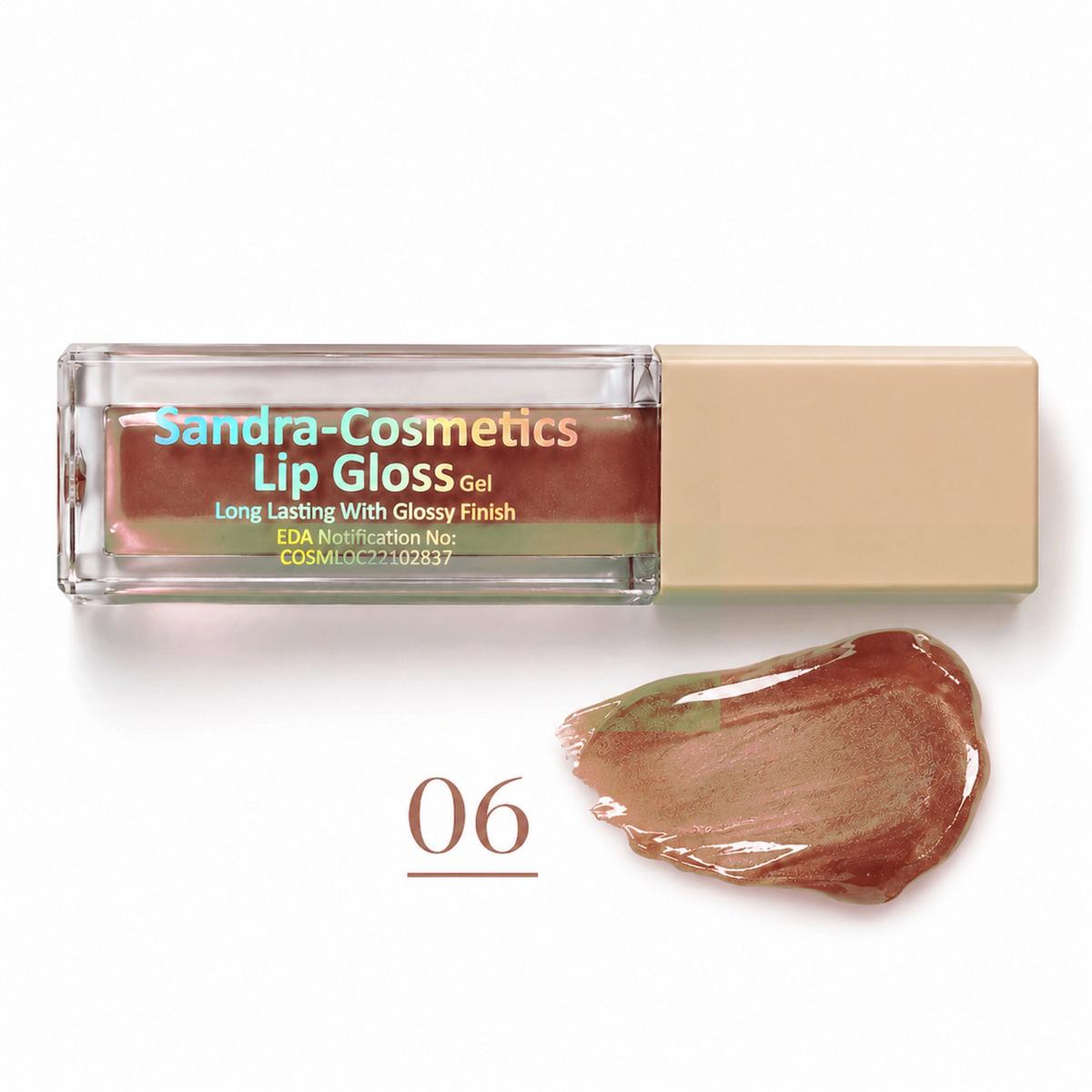 Sandra Cosmetics Lip Gloss Gel shade 06 – color accurate swatch