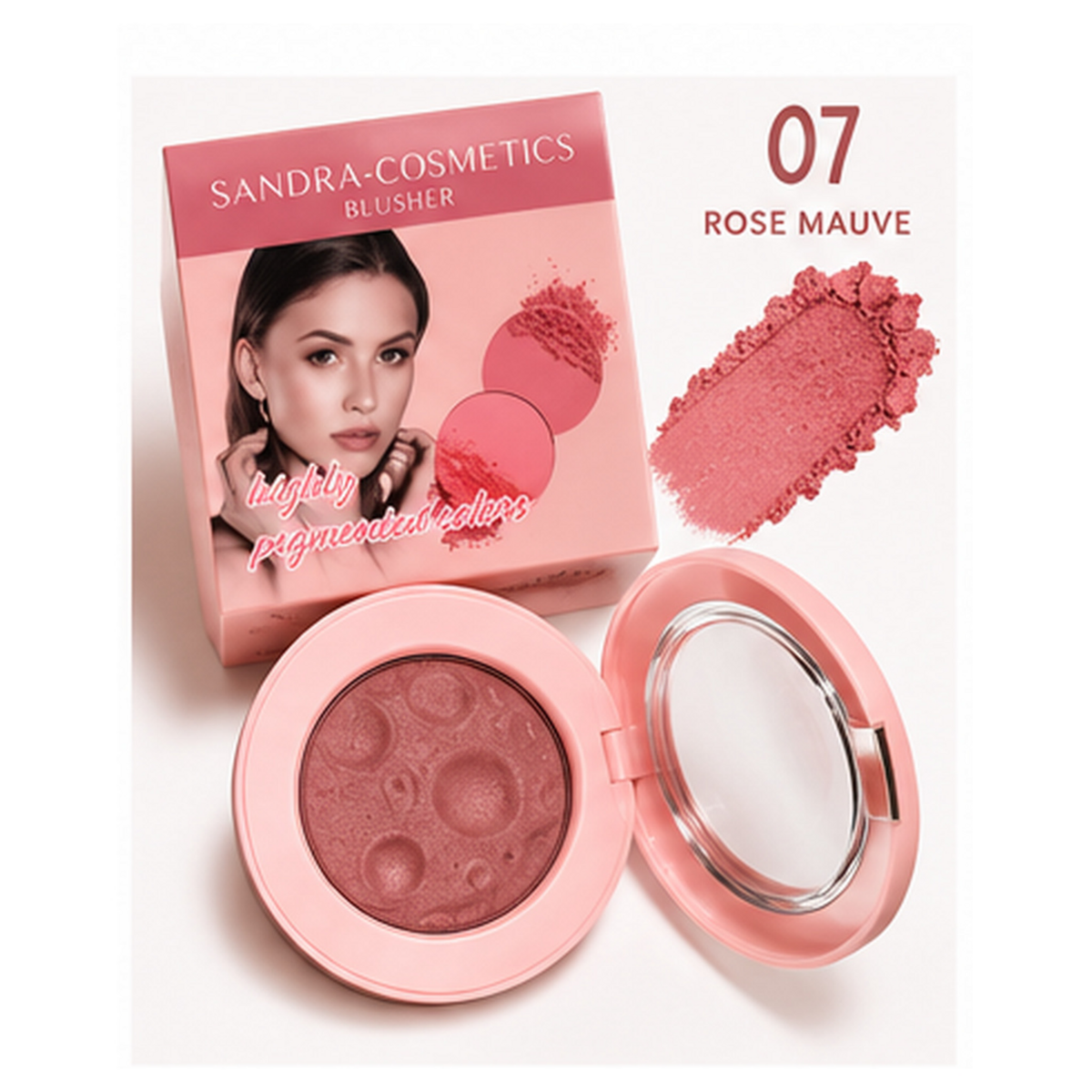Sandra Cosmetics Blusher shade 07 Rose Mauve