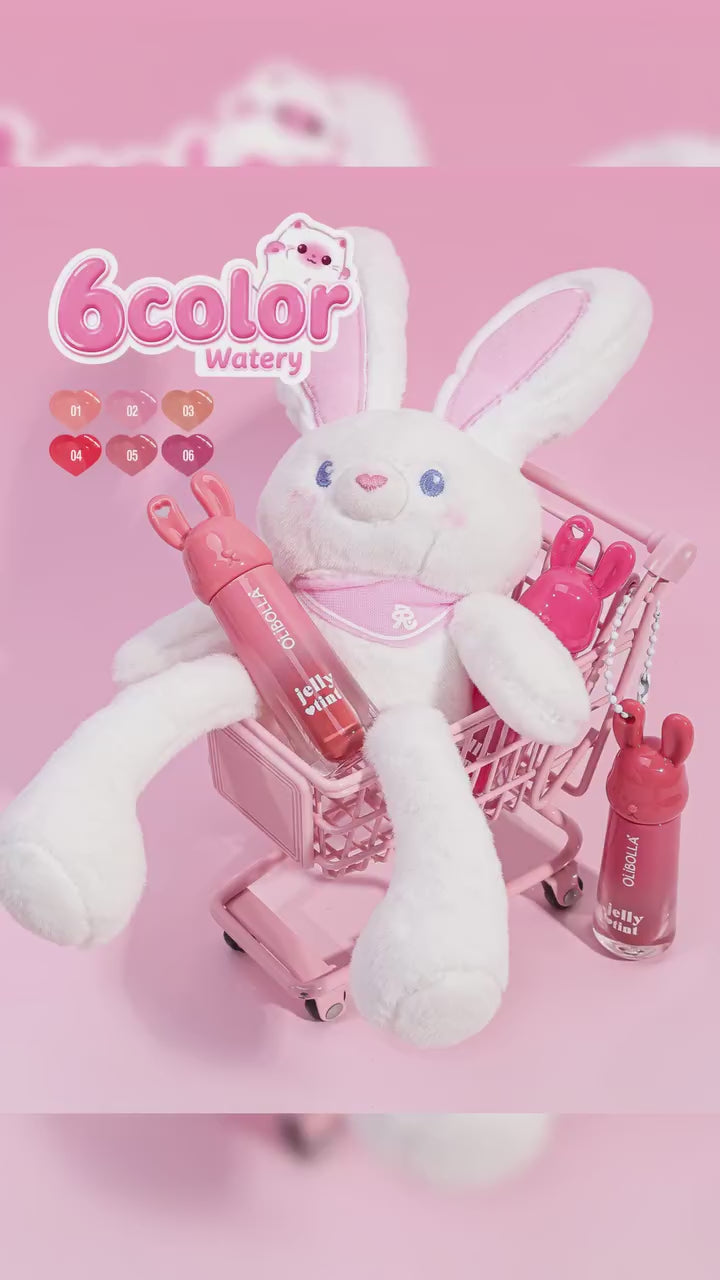 Olibolla - Rabbit Edition Mirror Lip Glaze, Jelly-like Hydrating Finish, Transfer-Proof and Long-Lasting Color