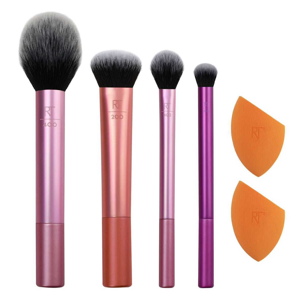 Real Techniques Everyday Essentials Makeup Brush Set with two Miracle Complexion Sponges