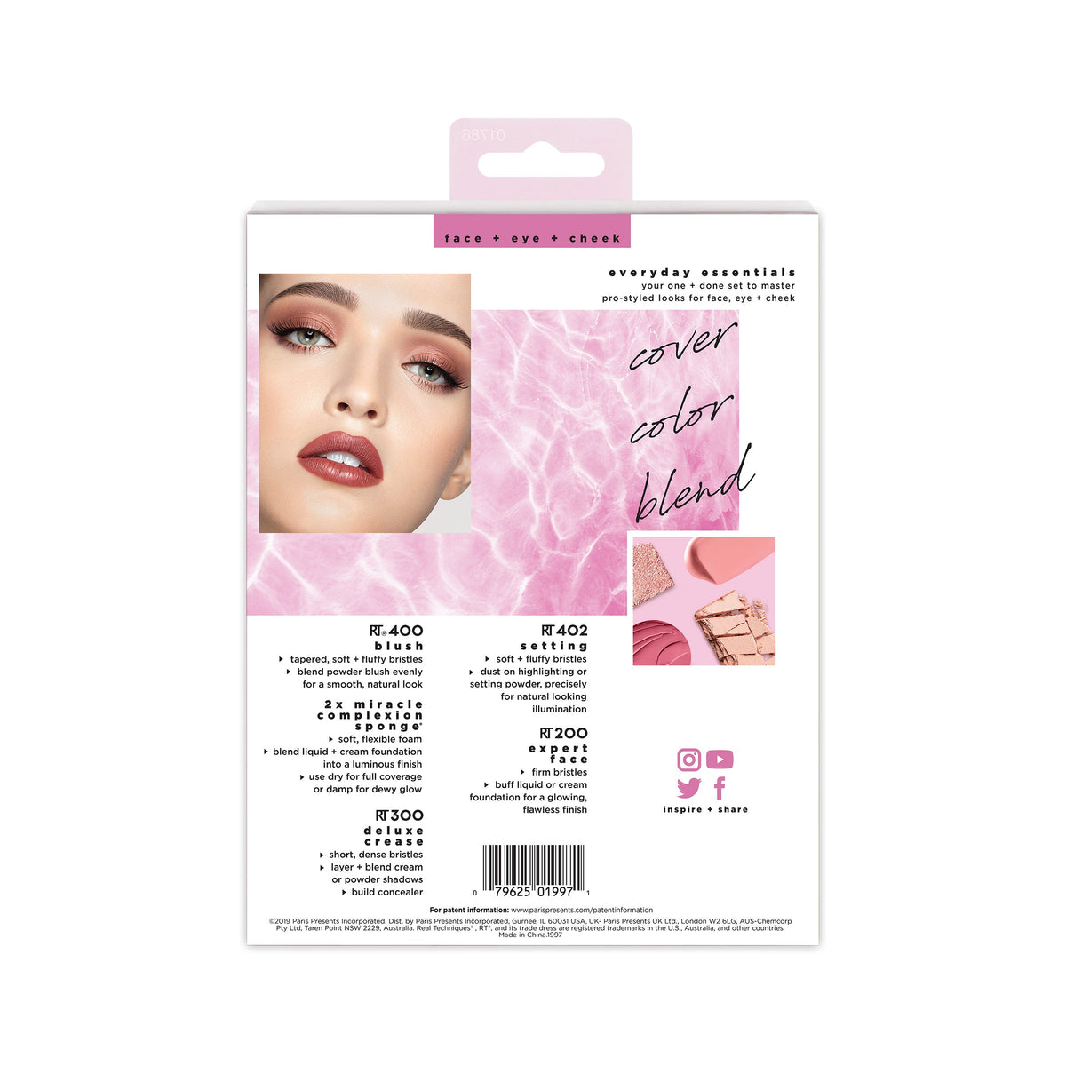 Everyday Essentials Makeup Brush Set boxed back