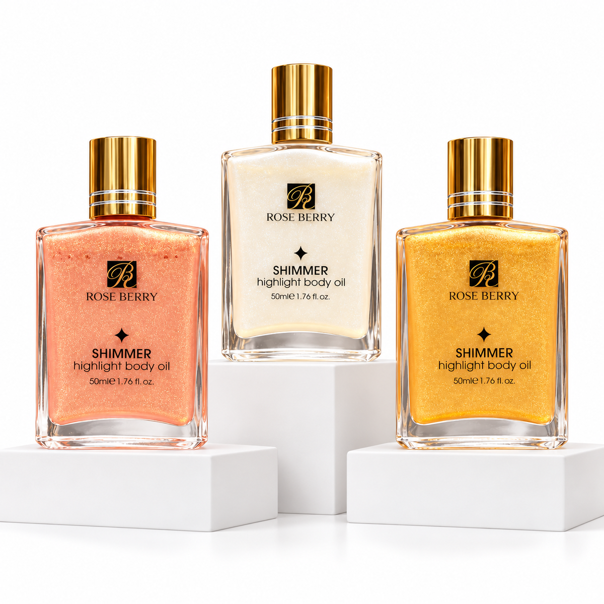 Rose Berry shimmer body oil 50ml - Color collection مجموعة الألوان