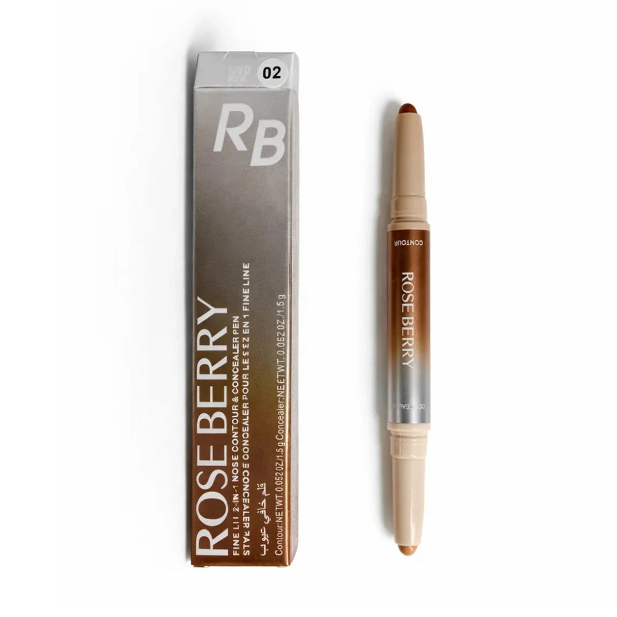 Roseberry Fine Line Pencil 2-in-1 Contour and Concealer shade 02