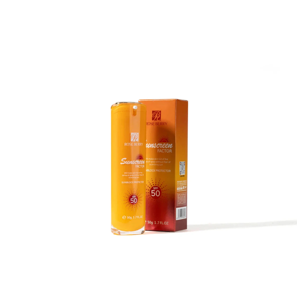 RoseBerry Sunscreen SPF50 packaging