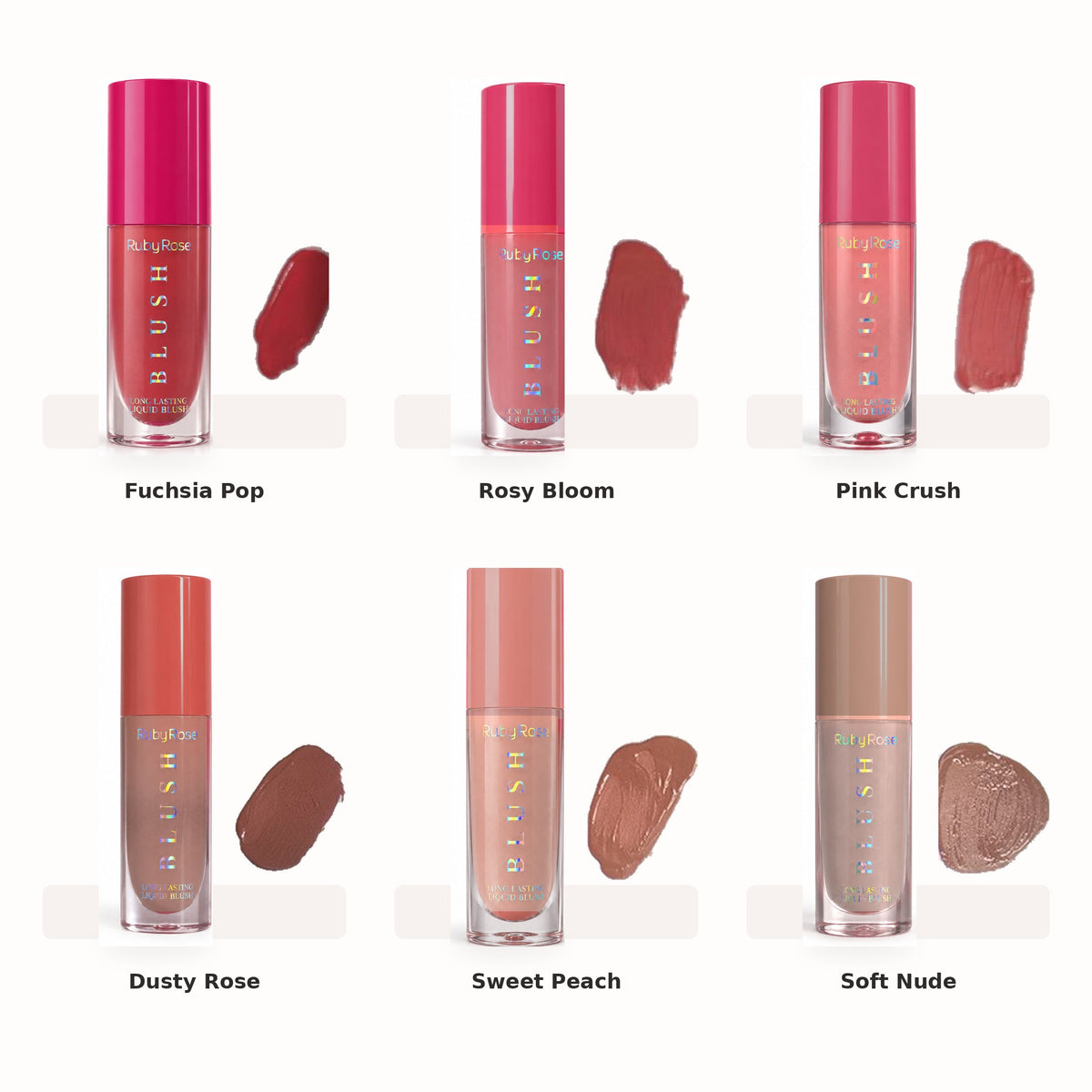 Ruby Rose NAYA HB-B2003 six-shade editorial group with source swatches