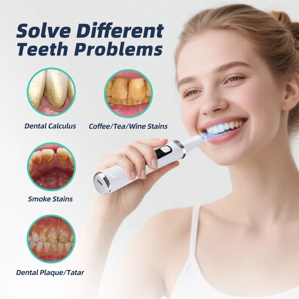Ultrasonic Tooth Cleaner with LED Light - size detail