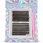 Sugar Girls professional lash extensions 60P-D, closer front pouch and lash tray view