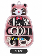 Yunduo bear hair accessories set - black variant designed image