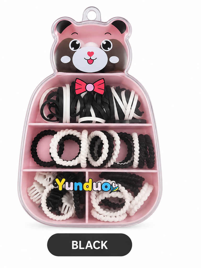 Yunduo bear hair accessories set - black variant designed image