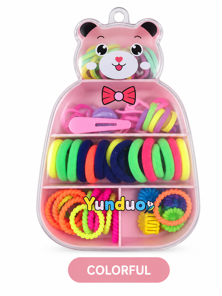 Yunduo bear hair accessories set - colorful variant designed image