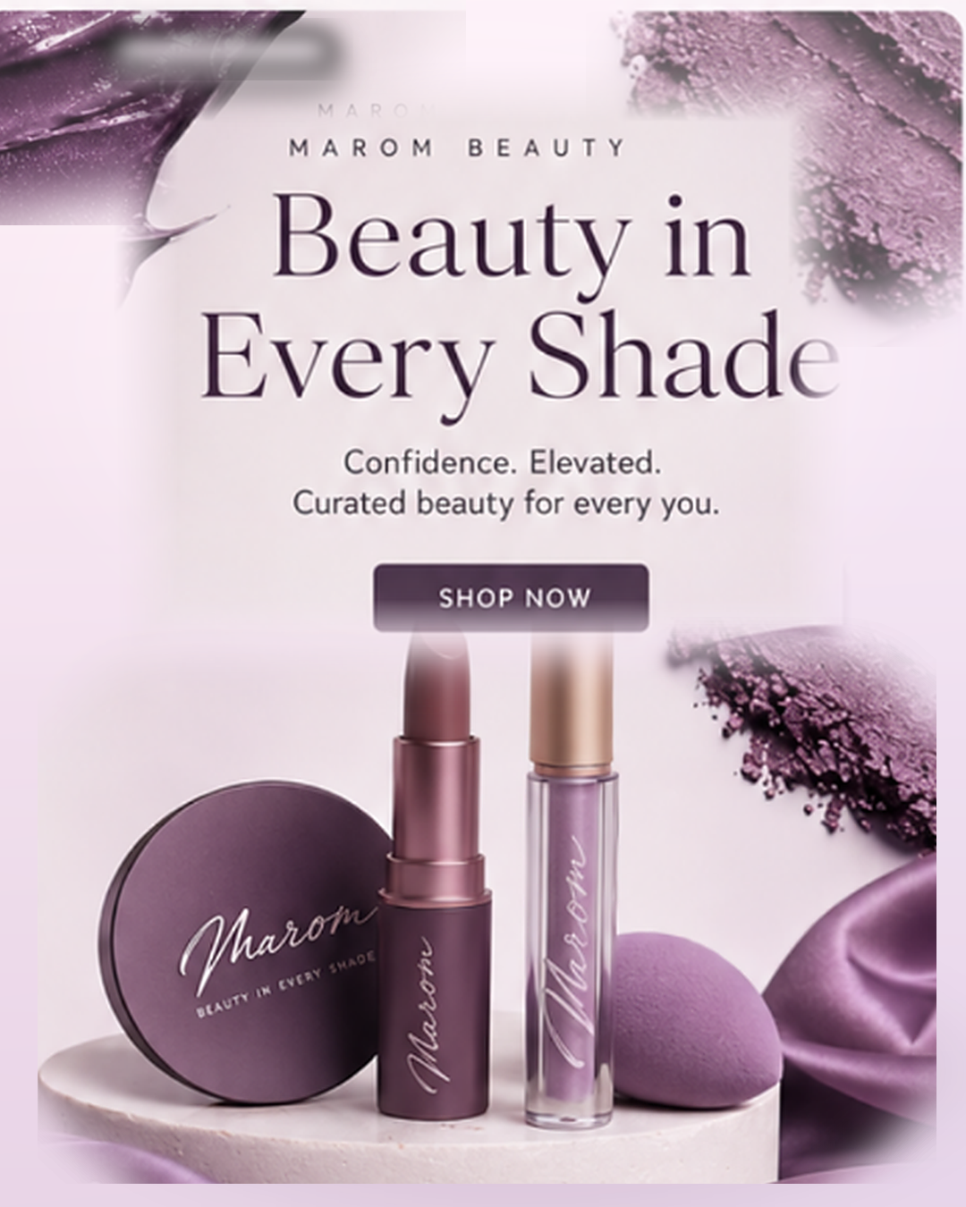 Marom Beauty makeup collection banner
